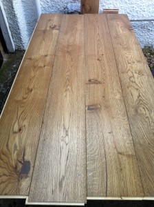 Distressed solid wood flooring